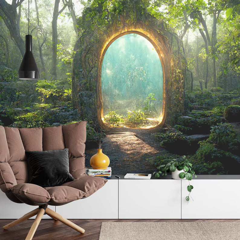 Forest Tree Arch Portal Wallpaper Mural Art Print