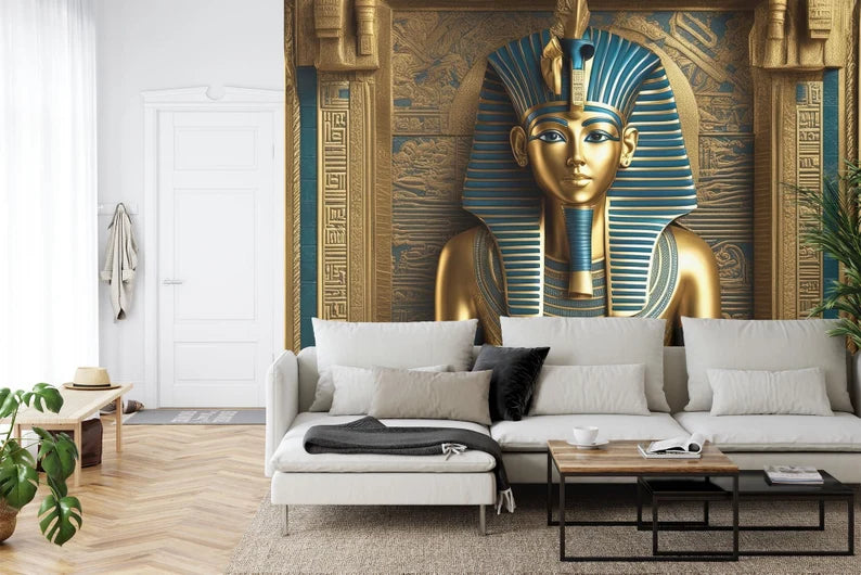 Egyptian Pharaoh Mural, Peel and Stick Wallpaper