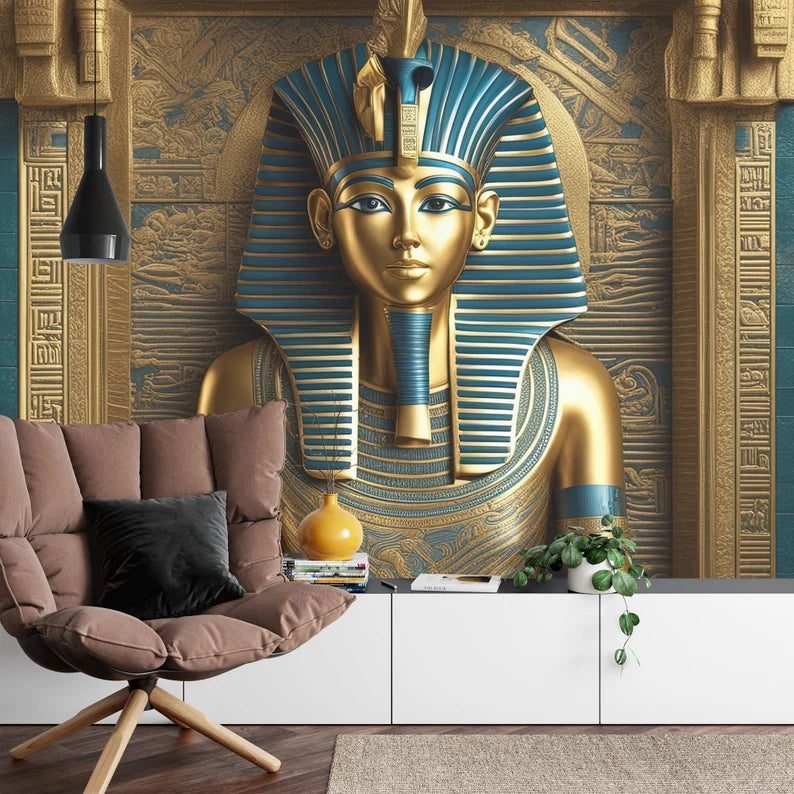 Egyptian Pharaoh Mural, Peel and Stick Wallpaper