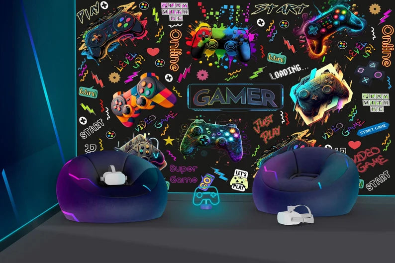 Gaming Room Wallpaper Mural Kids Room Decor