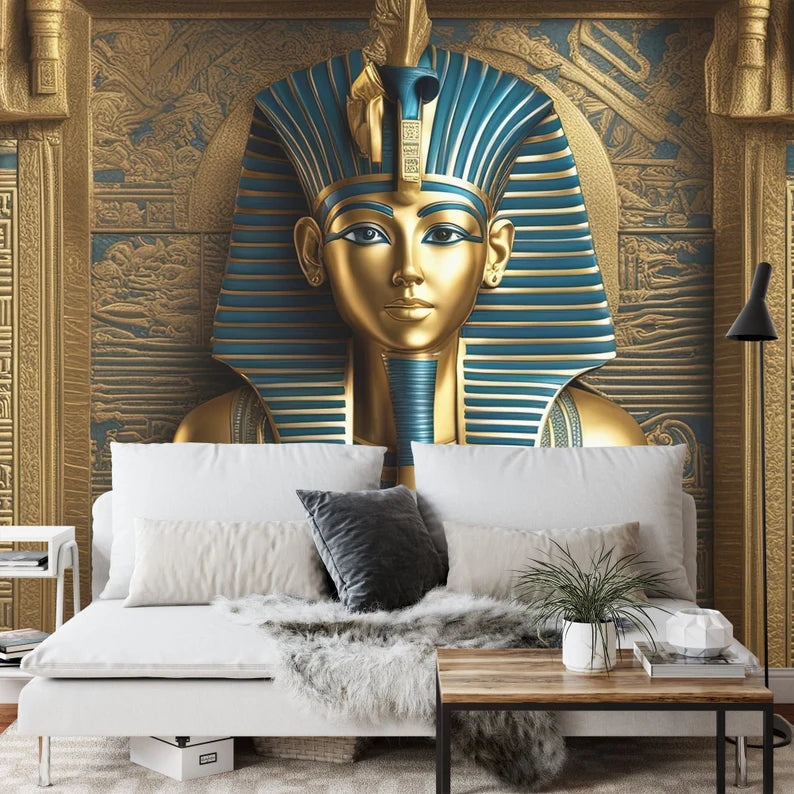 Egyptian Pharaoh Mural, Peel and Stick Wallpaper