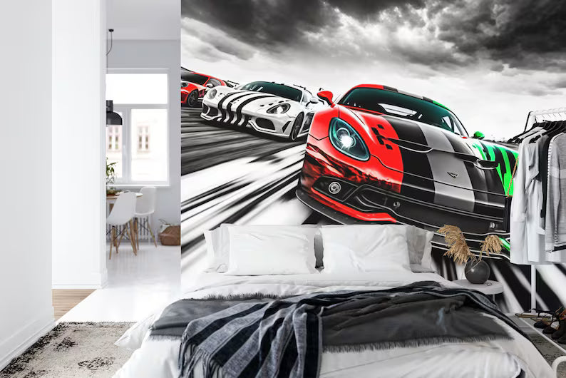 Racing Car Wallpaper Mural Motorsports Wall Art