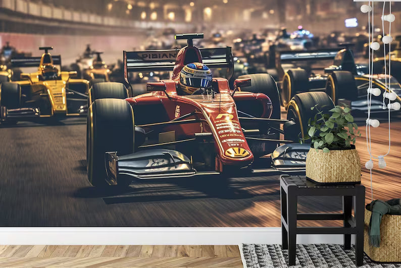 Formula 1 Racing Car Wallpaper Mural Art Print