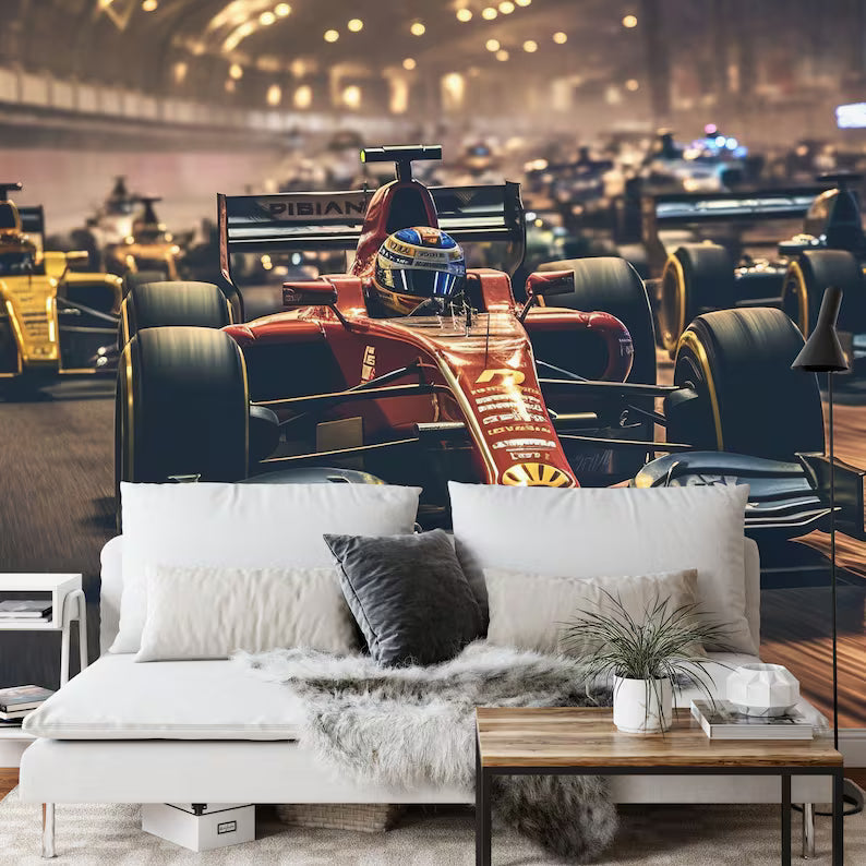 Formula 1 Racing Car Wallpaper Mural Art Print