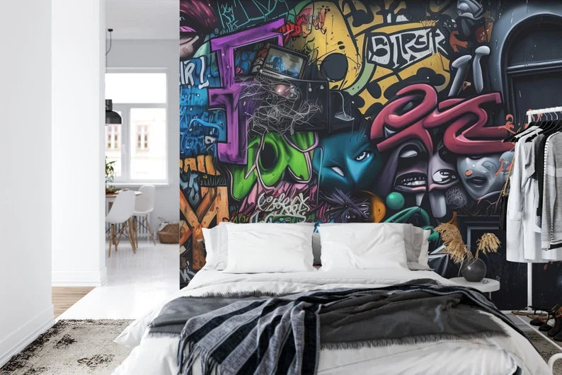 Graffiti Street Art Wallpaper Mural, Abstract Pop Art