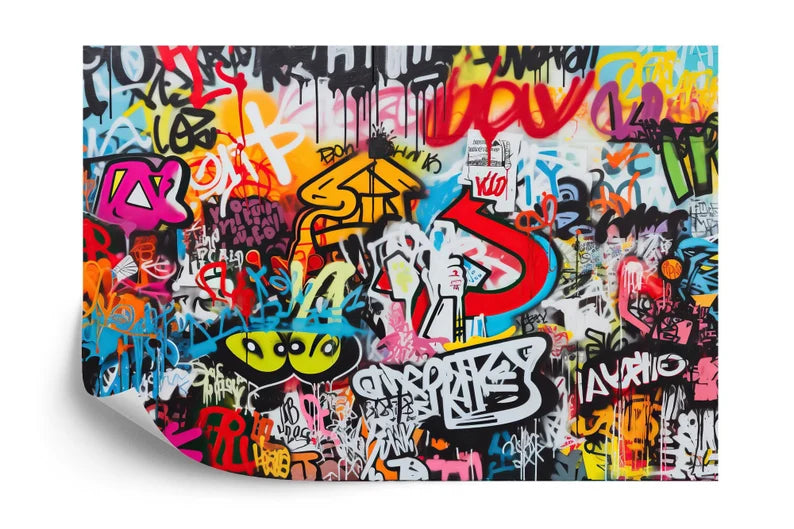 Graffiti Street Wallpaper Mural, Urban Abstract Art