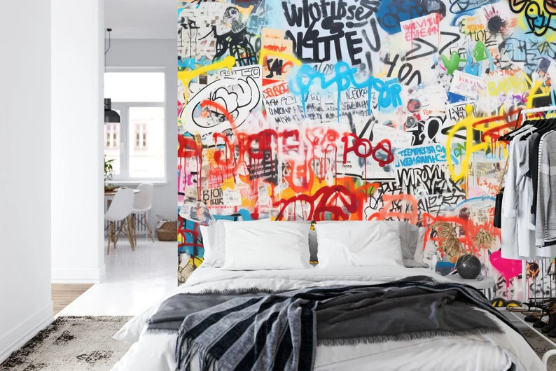 Graffiti Street Wallpaper Mural, Urban Abstract