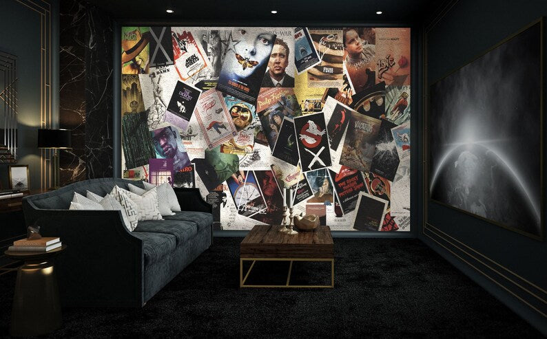 Movie Poster Collage Wallpaper Mural Art Print