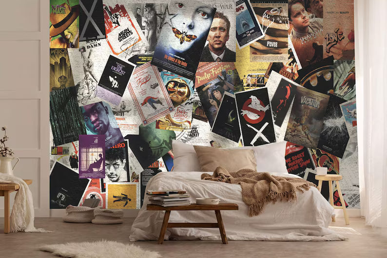 Movie Poster Collage Wallpaper Mural Art Print