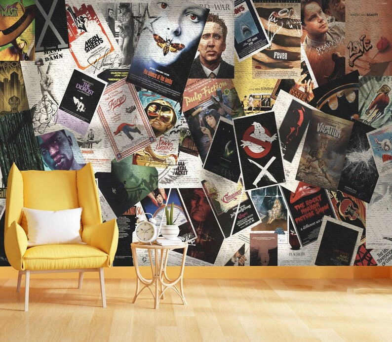 Movie Poster Collage Wallpaper Mural Art Print