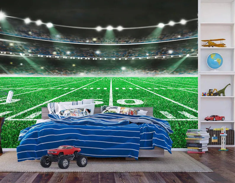 Wallpaper, Football Stadium Wallpaper Mural Art Print