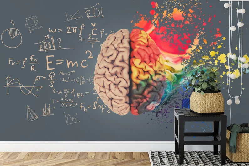 Human Brain Mural, Creative Concept Art Print