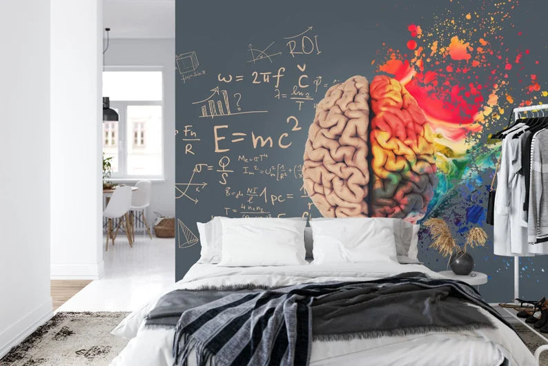 Human Brain Mural, Creative Concept Art Print