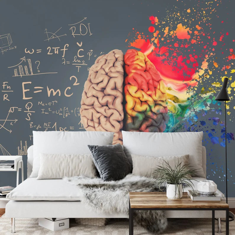 Human Brain Mural, Creative Concept Art Print