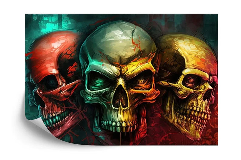 Skull Graffiti Wallpaper, Abstract Street Art Mural