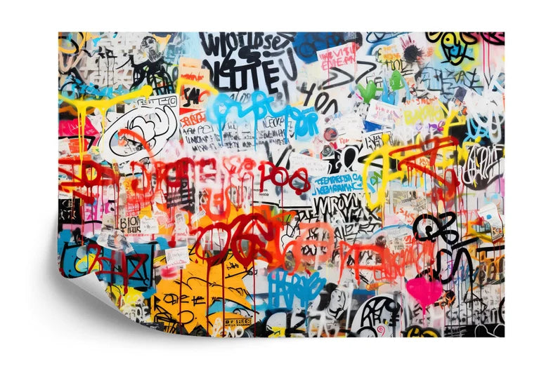 Graffiti Street Wallpaper Mural, Urban Abstract