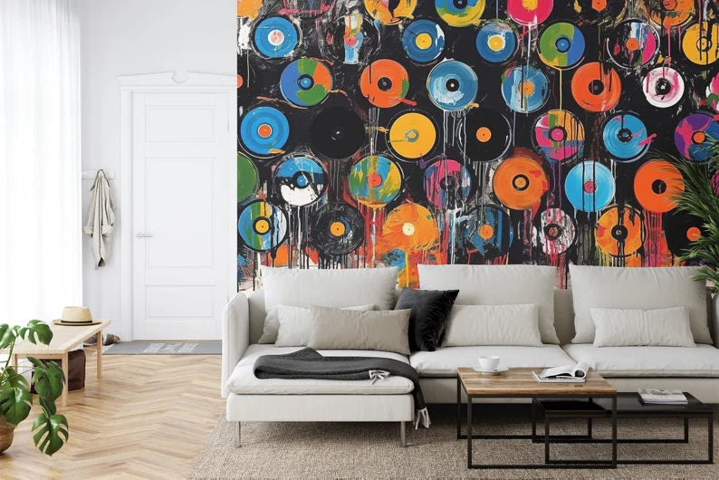 Wallpaper, Grunge Vinyl Records , Generative AI Pop Art