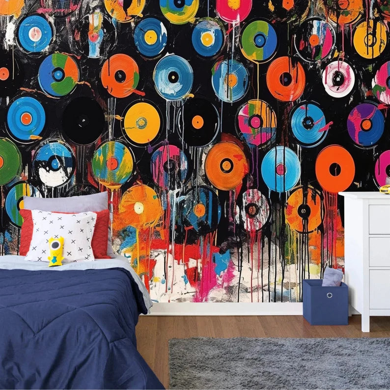 Wallpaper, Grunge Vinyl Records , Generative AI Pop Art
