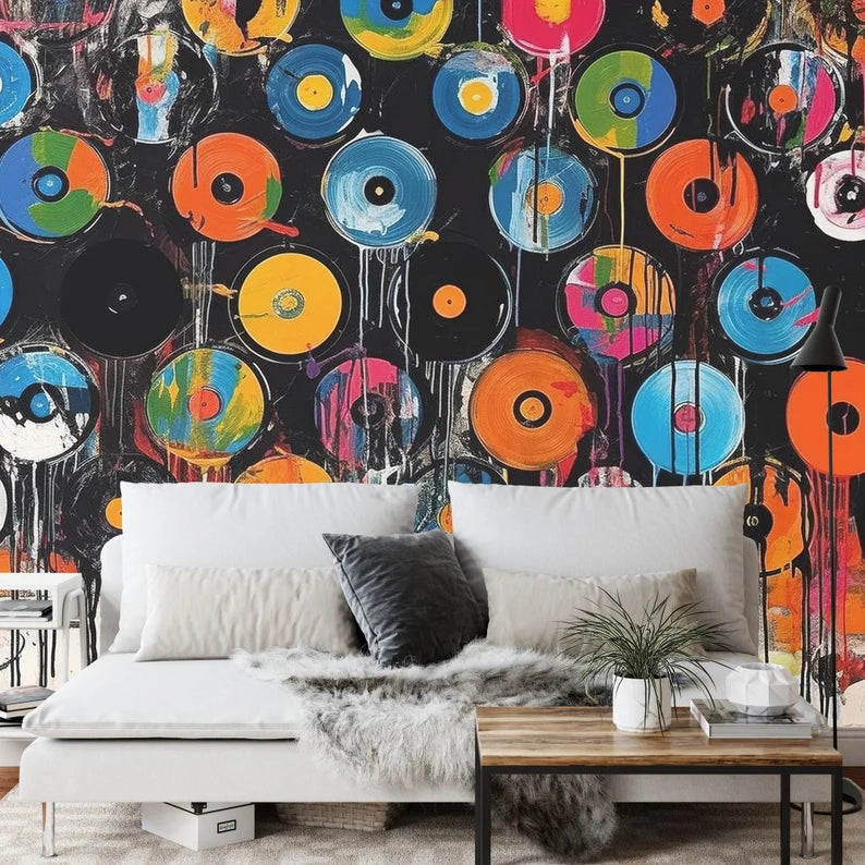 Wallpaper, Grunge Vinyl Records , Generative AI Pop Art