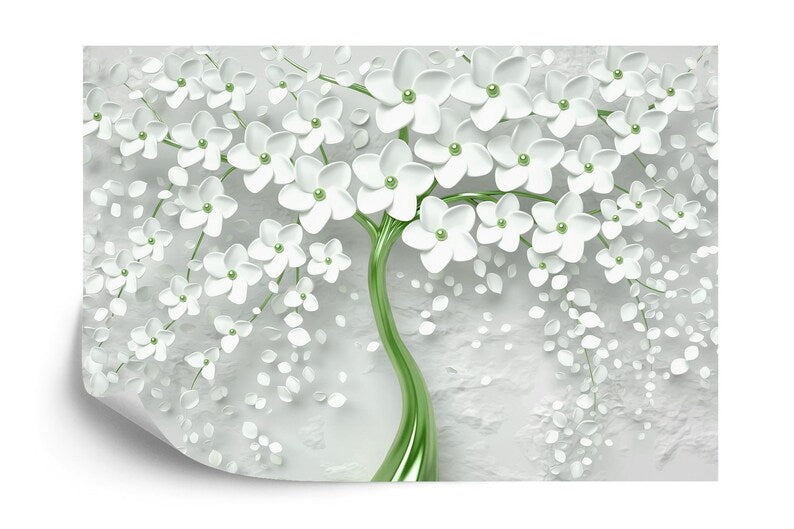 3D Floral Tree Wall Mural Art Print