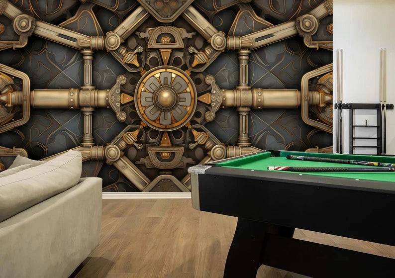 Steampunk Mechanical Wallpaper Mural