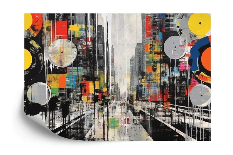 Grunge Vinyl Records Pop Art Wall Mural Art Print