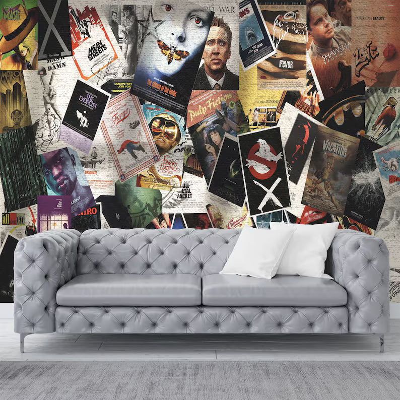 Movie Poster Collage Wallpaper Mural Art Print