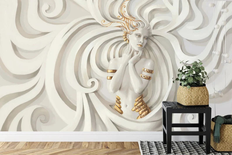 decorative wallpaper mural highlighting artwork details and balanced colors suitable for creative interior wall design wall