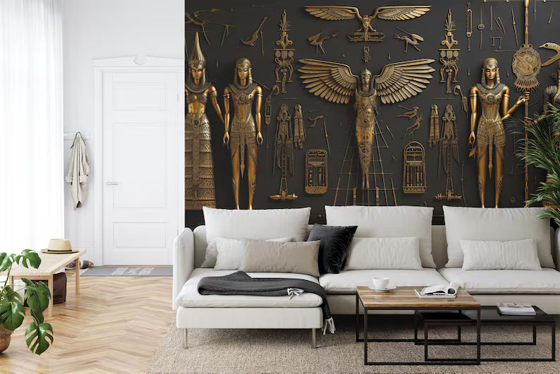 Ancient Egyptian Hieroglyphs Wallpaper Mural
