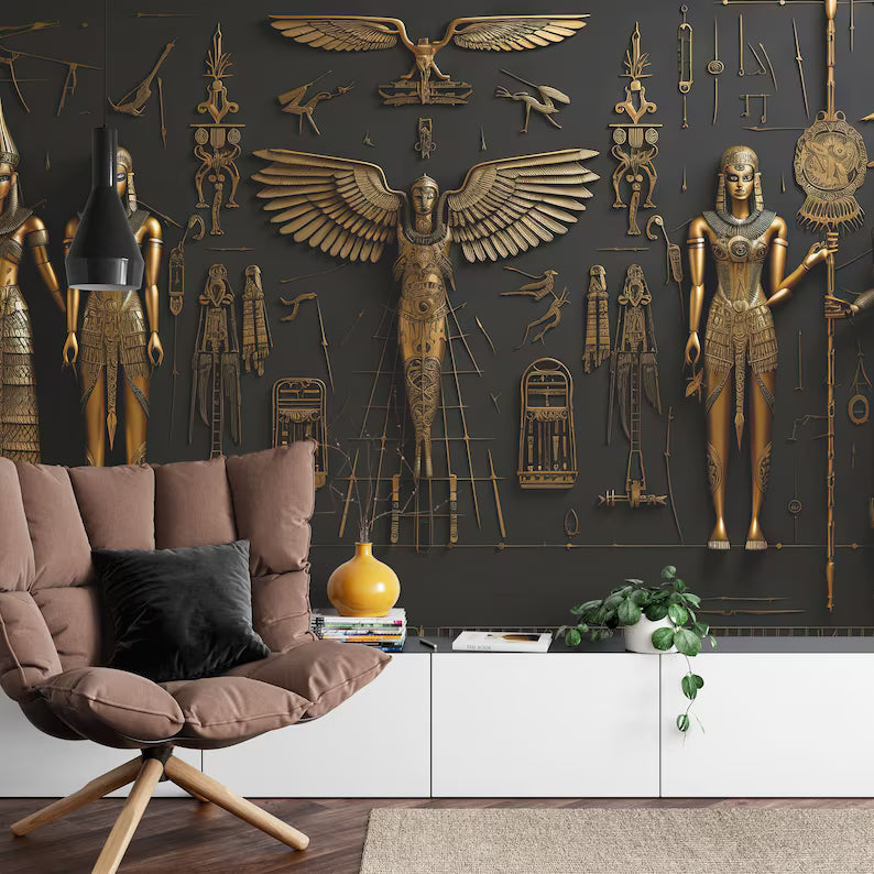Ancient Egyptian Hieroglyphs Wallpaper Mural