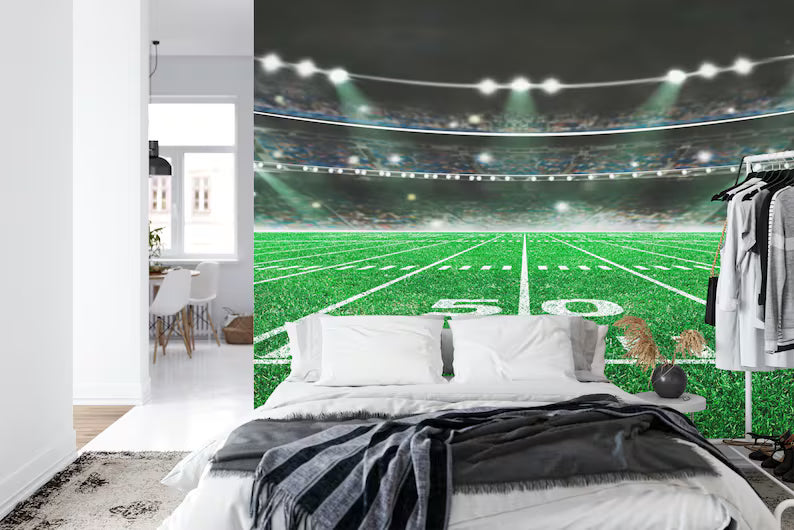 Wallpaper, Football Stadium Wallpaper Mural Art Print