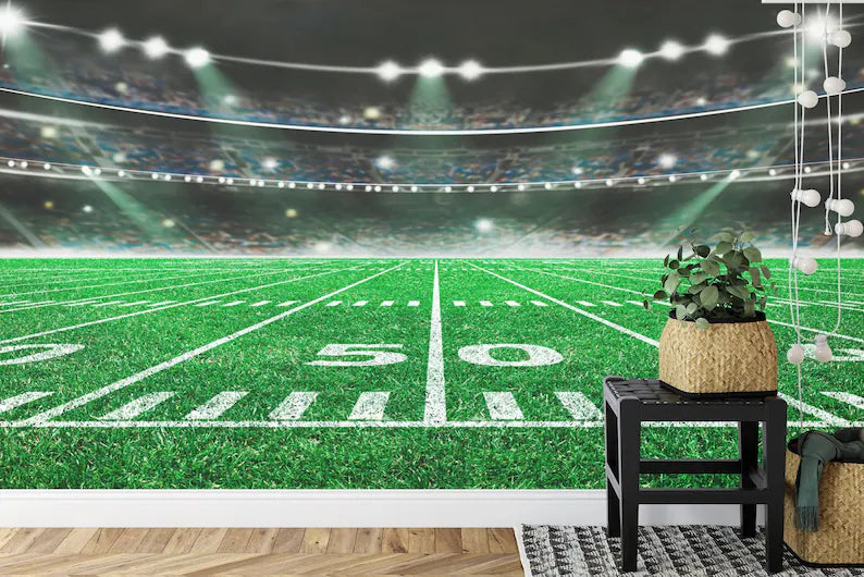 Wallpaper, Football Stadium Wallpaper Mural Art Print