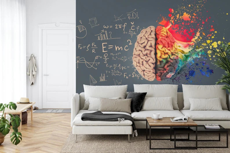 Human Brain Mural, Creative Concept Art Print