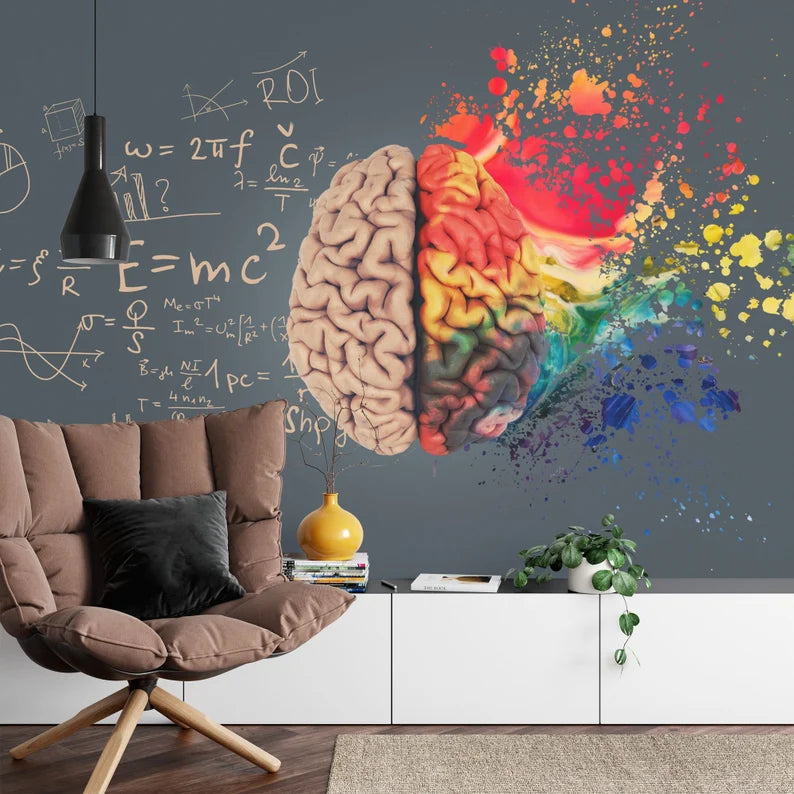 Human Brain Mural, Creative Concept Art Print