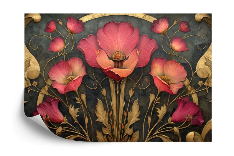 Art Nouveau Floral Wallpaper Mural Art Print