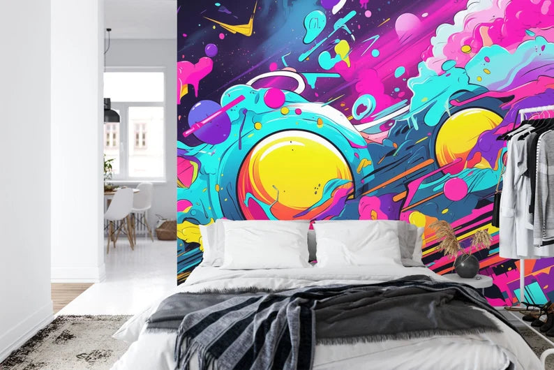 wallpaper mural close view focusing on illustration quality textures and visual depth for interior decoration wall decor wa