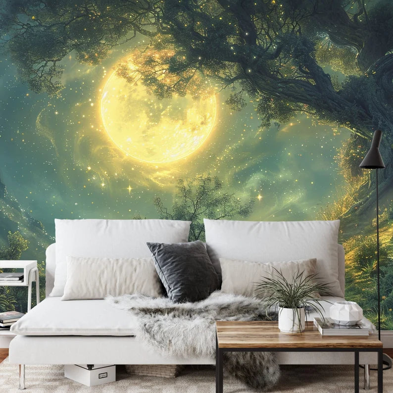 Enchanted Forest Photomural, Magical Pathway Wallpaper