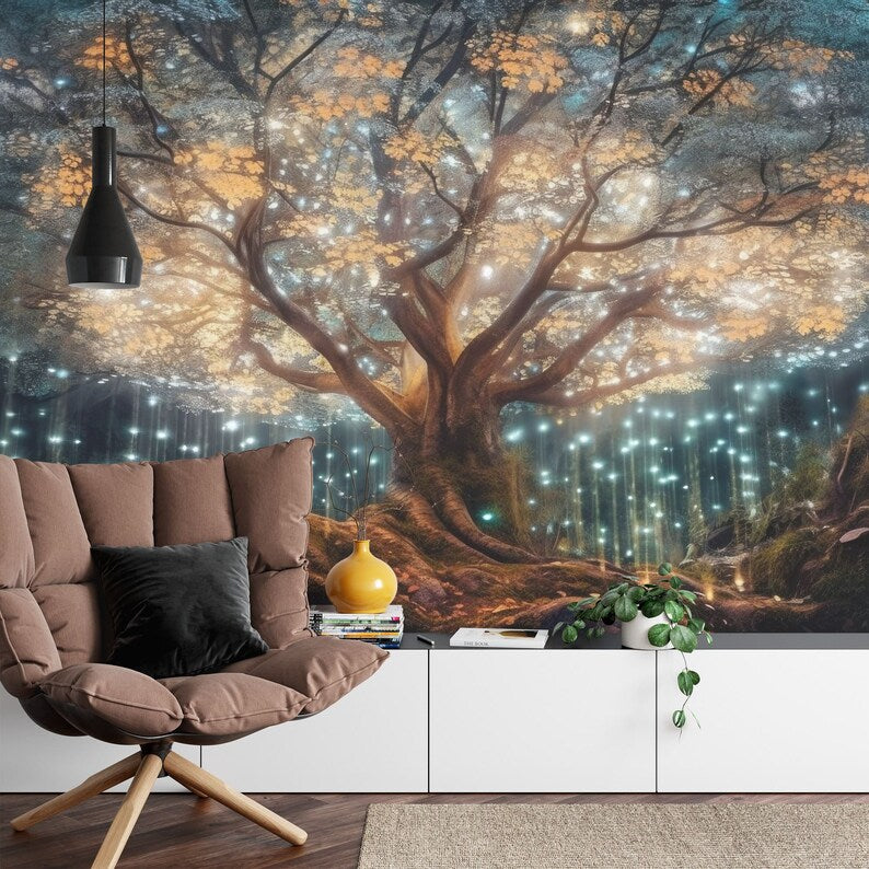 panoramic wall mural wallpaper presenting the complete artwork layout designed for large interior wall spaces wall decor wa