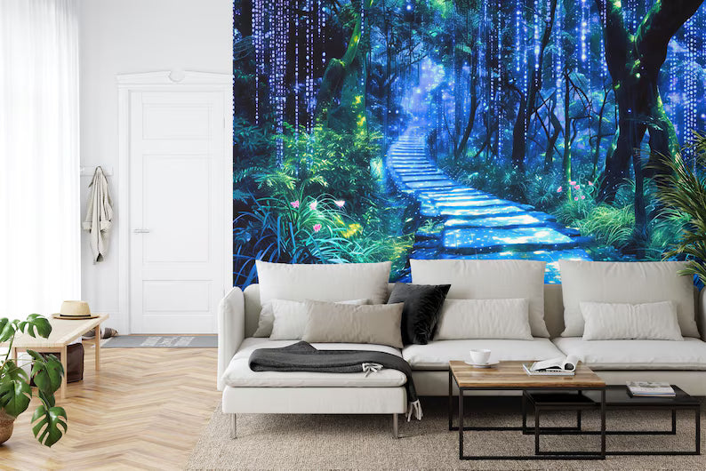 Enchanted Forest Path Wallpaper Mural Art Print