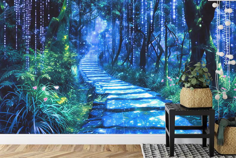 Enchanted Forest Path Wallpaper Mural Art Print