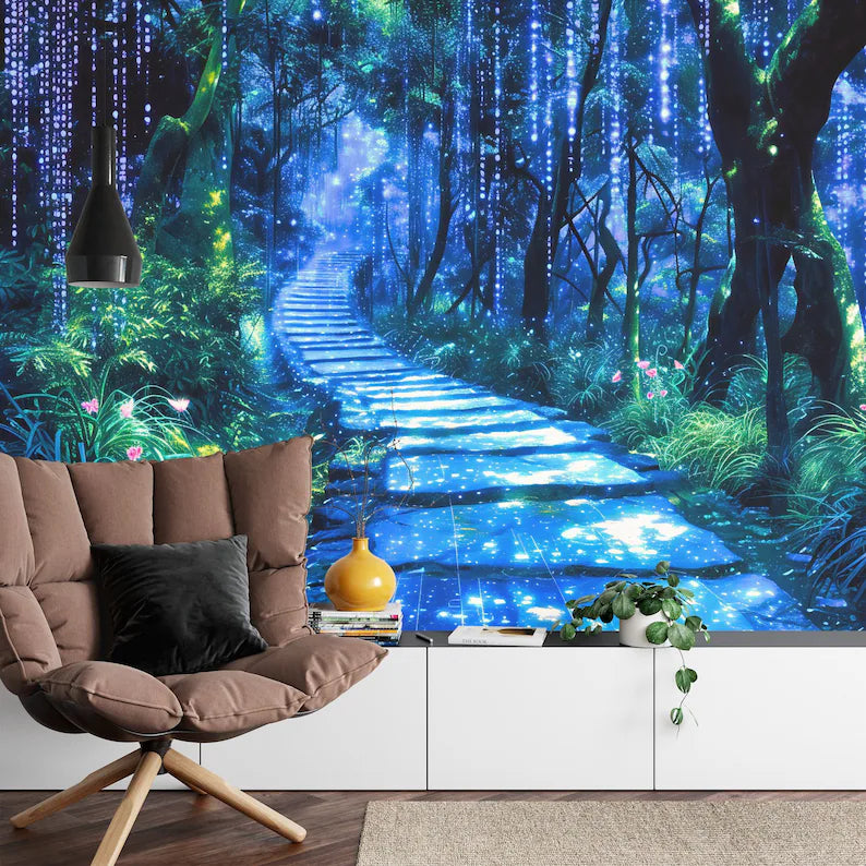 Enchanted Forest Path Wallpaper Mural Art Print
