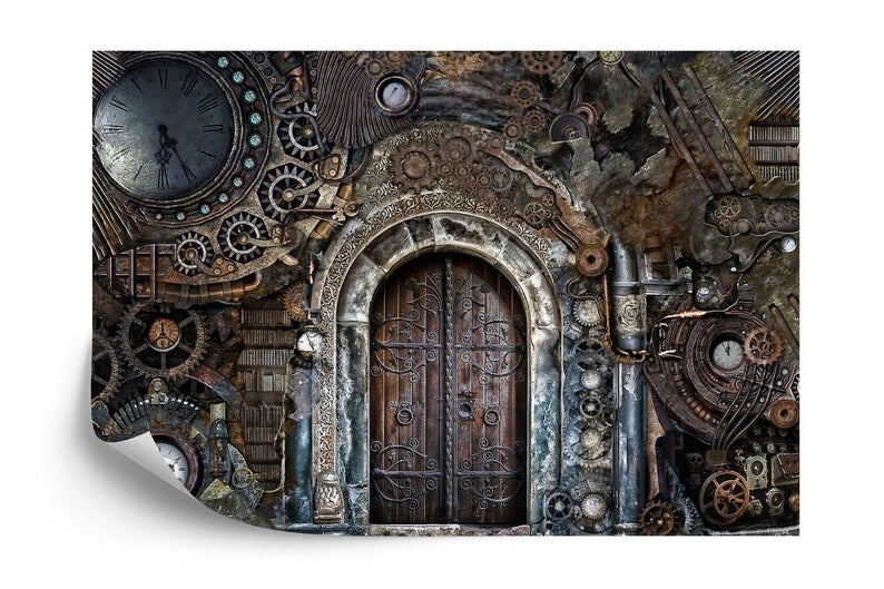Steampunk Door Wallpaper Mural Wall Decal