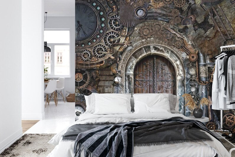 Steampunk Door Wallpaper Mural Wall Decal
