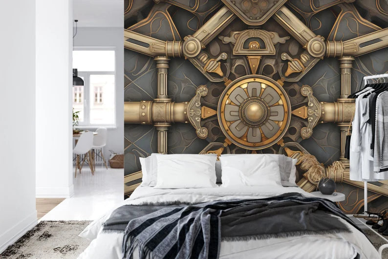 Steampunk Mechanical Wallpaper Mural