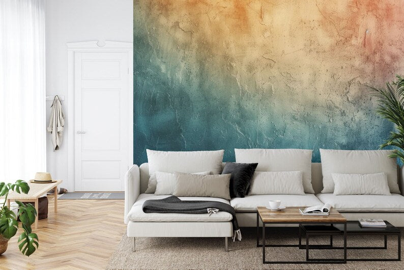 Green Ombre Grunge Wall Decal, Peel and Stick Wallpaper