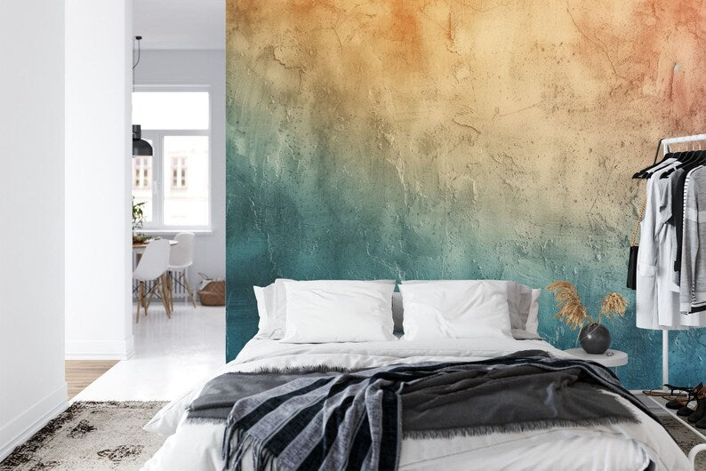 Green Ombre Grunge Wall Decal, Peel and Stick Wallpaper