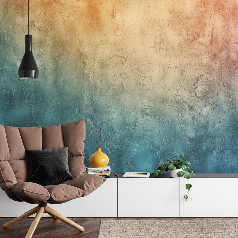 Green Ombre Grunge Wall Decal, Peel and Stick Wallpaper