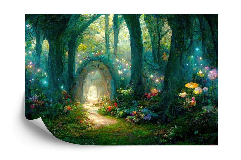 Fairytale Forest Wallpaper Mural, Magical Night Scene