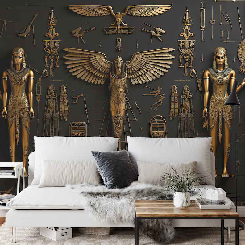 Ancient Egyptian Hieroglyphs Wallpaper Mural