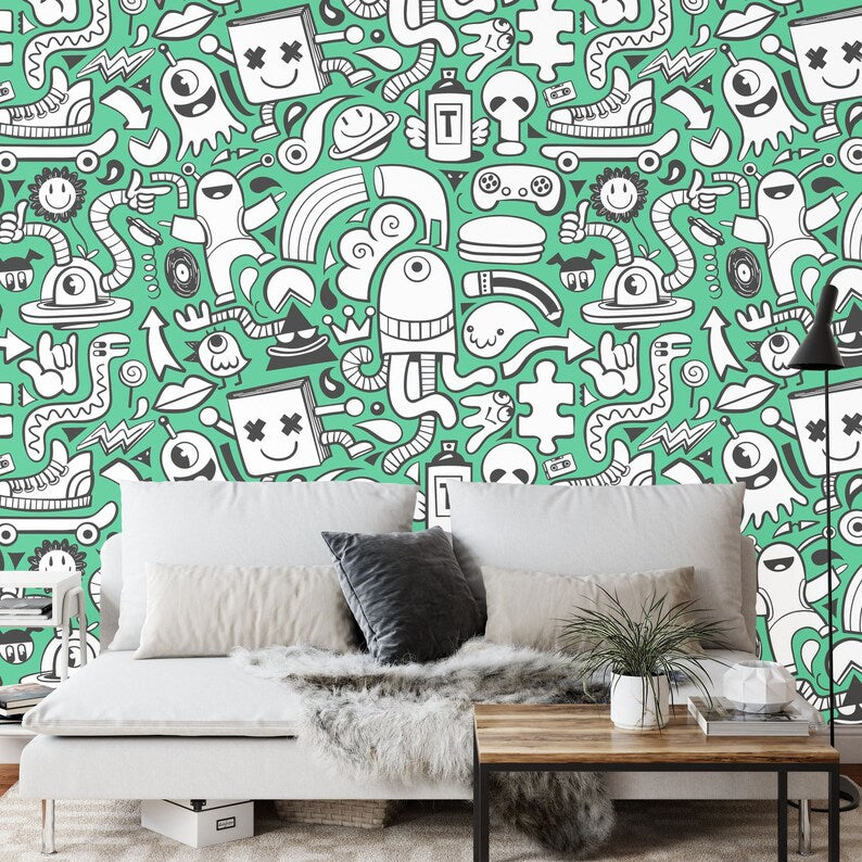 wall mural image with detailed illustration and vibrant colors perfect for stylish home or kids room decoration wall decor